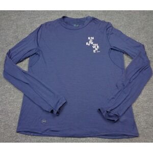 Janji Repeat Merino Shirt Mens XL Blue Long Sleeve Activewear Thumbholes Wool